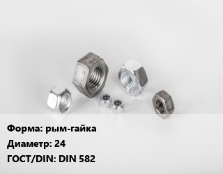 Гайка рым-гайка D=24 DIN 582, шт, нержавеющая сталь цена от 471.51 сом / кг, где купить, условия доставки в Оше и Ошской области